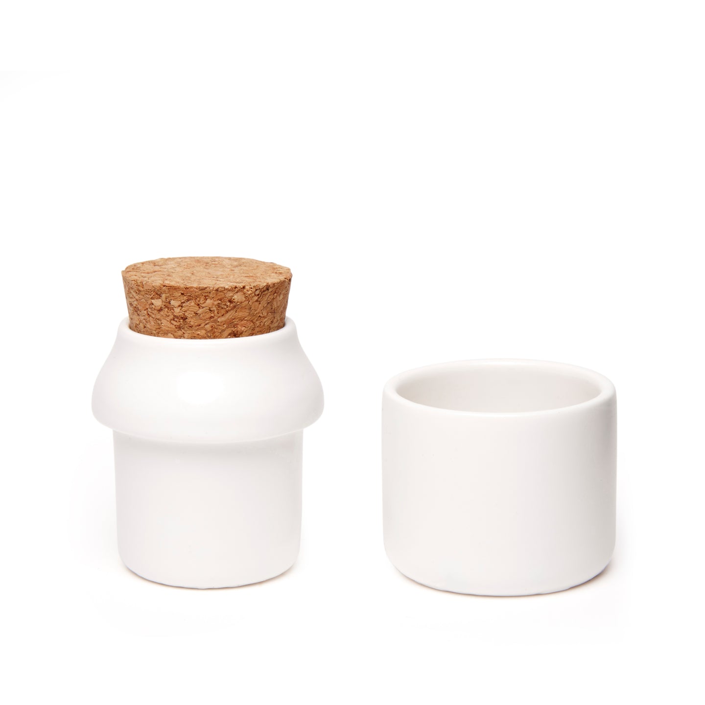 Herb Grinder and Jar Small White